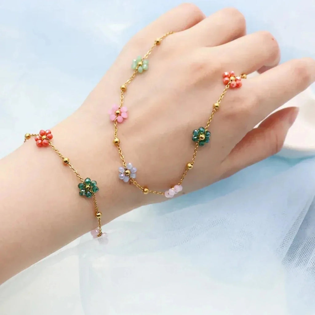 Bracelet with Colorful Flowers