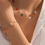 Bracelet with Colorful Flowers