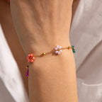 Bracelet with Colorful Flowers