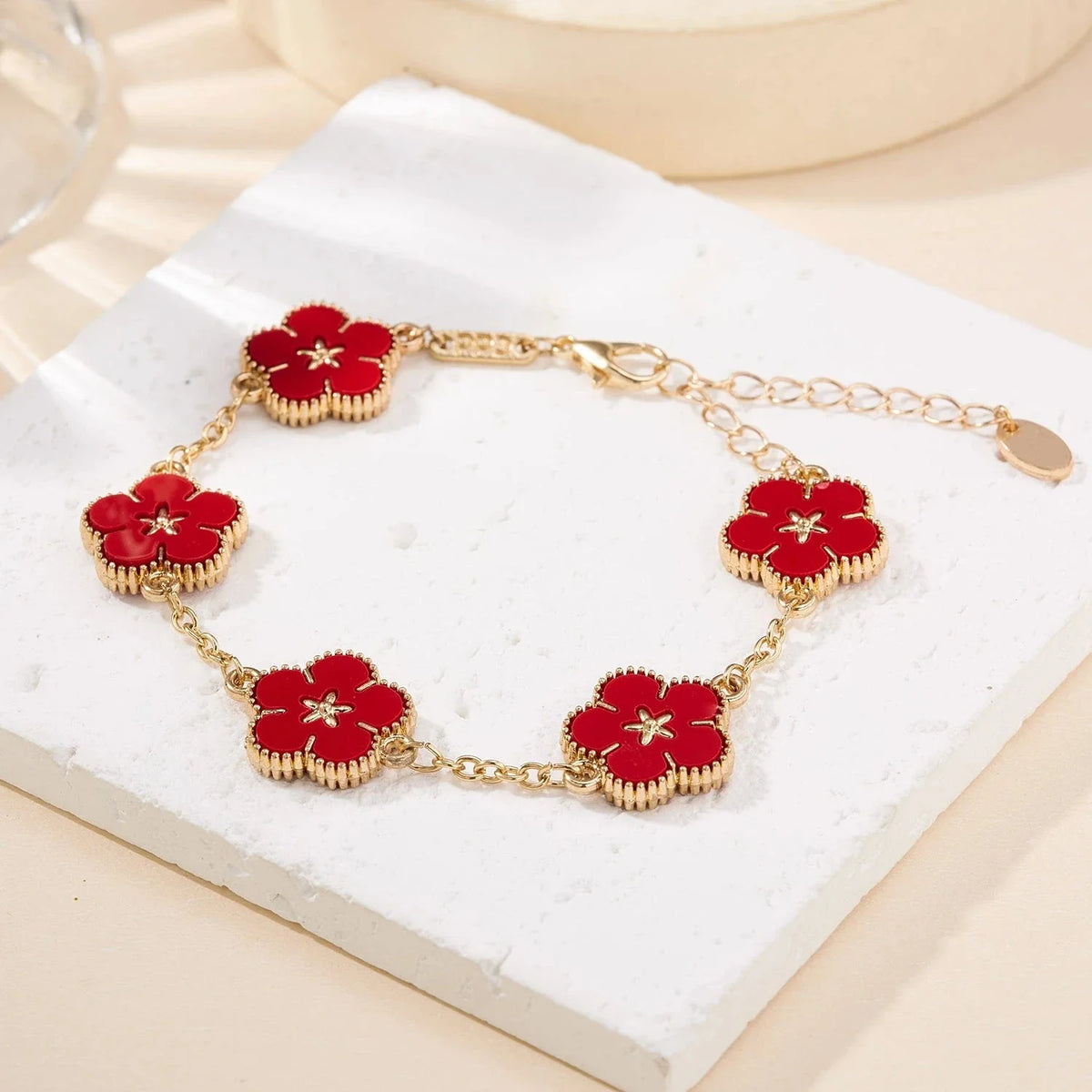 Women's Flower Bracelet red