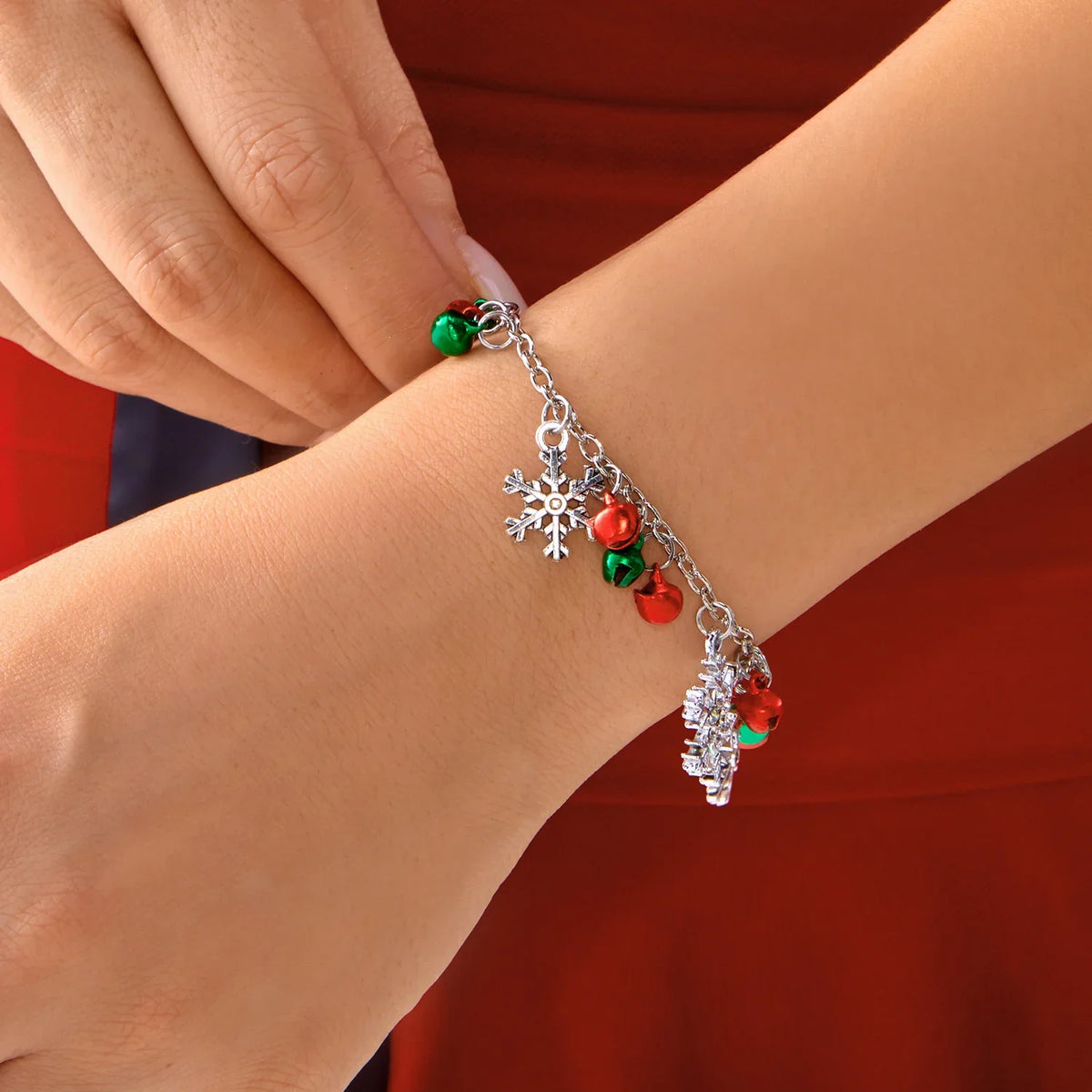 Bracelet with Snowflakes and Christmas Ornaments