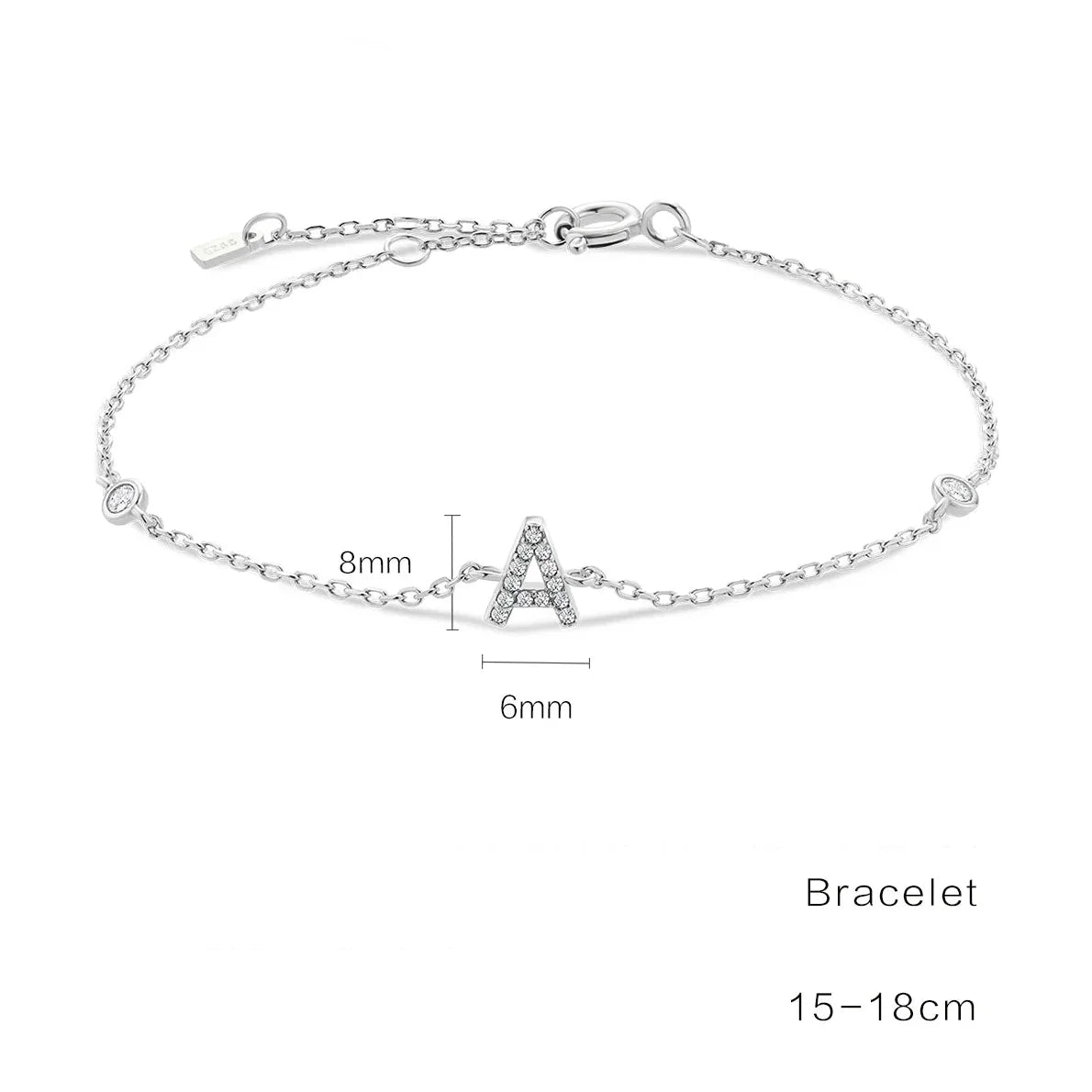 Bracelet with rhinestone initial