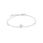 Bracelet with silver rhinestone initial b