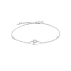 Bracelet with silver rhinestone initial p