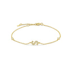 Bracelet with gold rhinestone initial s