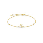 Bracelet with gold rhinestone initial y