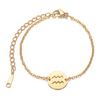 Bracelet avec Pendentif du Signe du Zodiaque Astrologique verseau