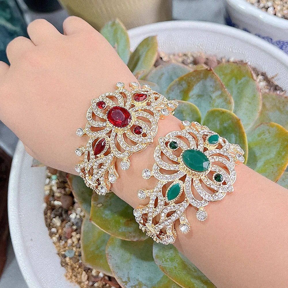 Bracelet with rhinestones and stones, Arabic Muslim wedding 