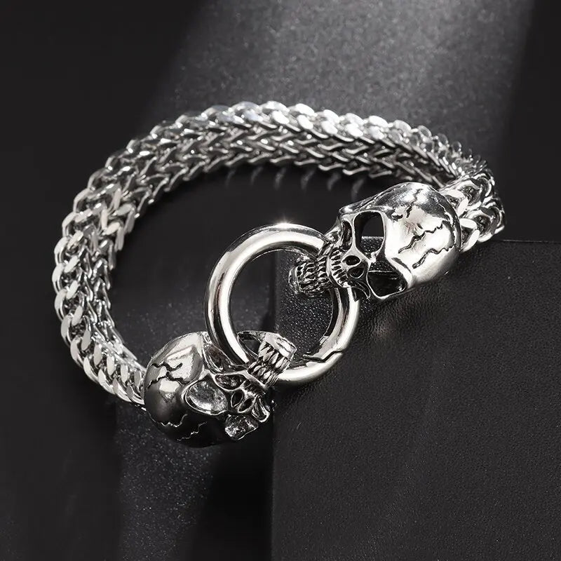 Men's Silver Skull Bracelet