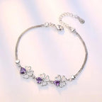 Bracelet avec Trèfles à 4 Feuilles avec Zircon Violet