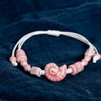 Bracelet Bohême Coquillage Escargot rose