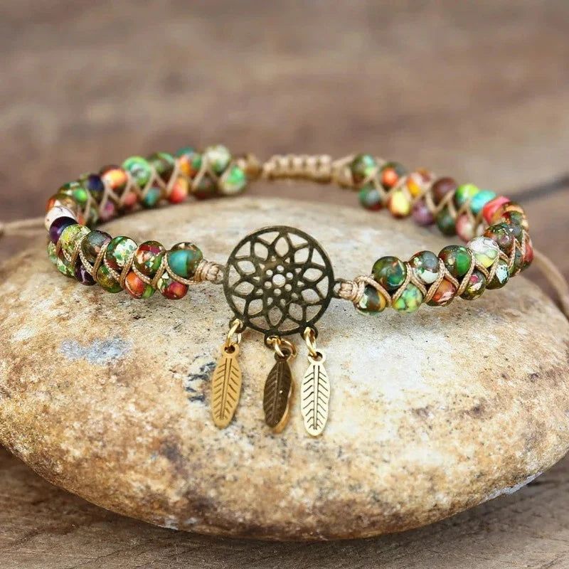 Dream Catcher Bracelet with Natural Stones