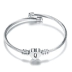 Браслет-сердце с инициалом из серебра q