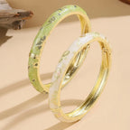 Bracelet Coloré avec Fleurs vert et blanc