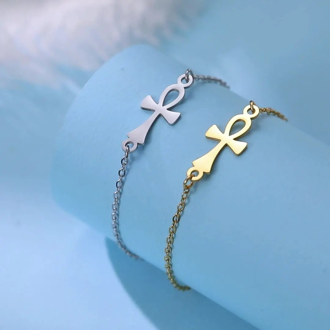 Egyptian Ankh Cross Bracelet silver 1