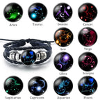 Bracelet Cuir Signe du Zodiaque 12 Constellations