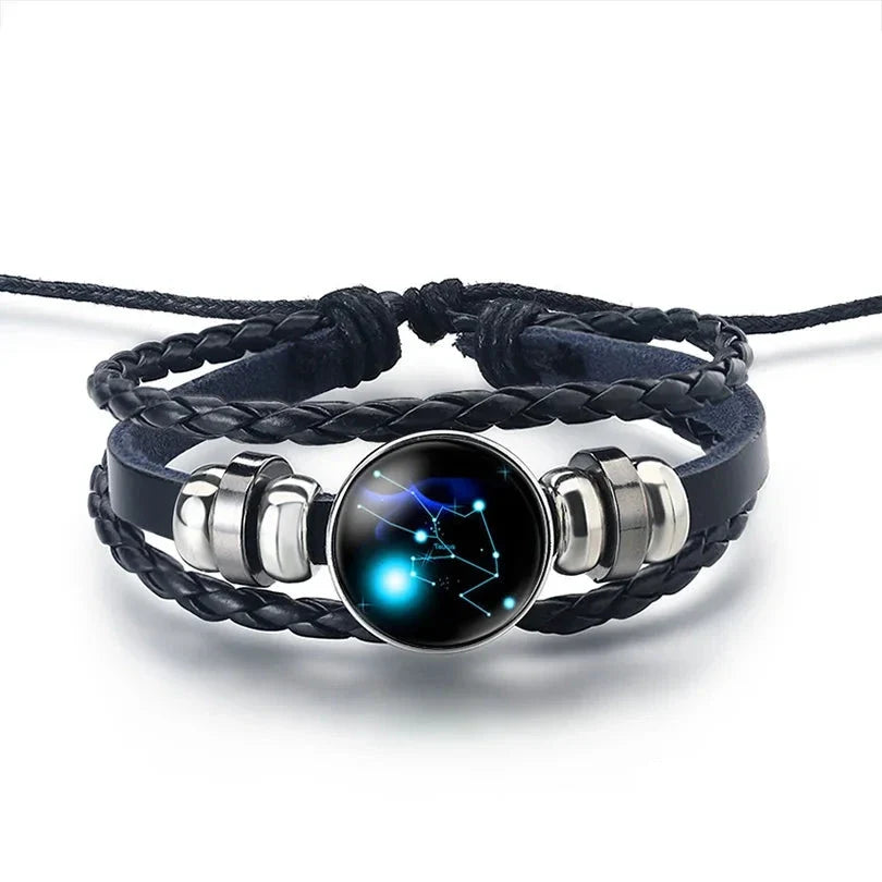 Bracelet Cuir Signe du Zodiaque 12 Constellations taureau