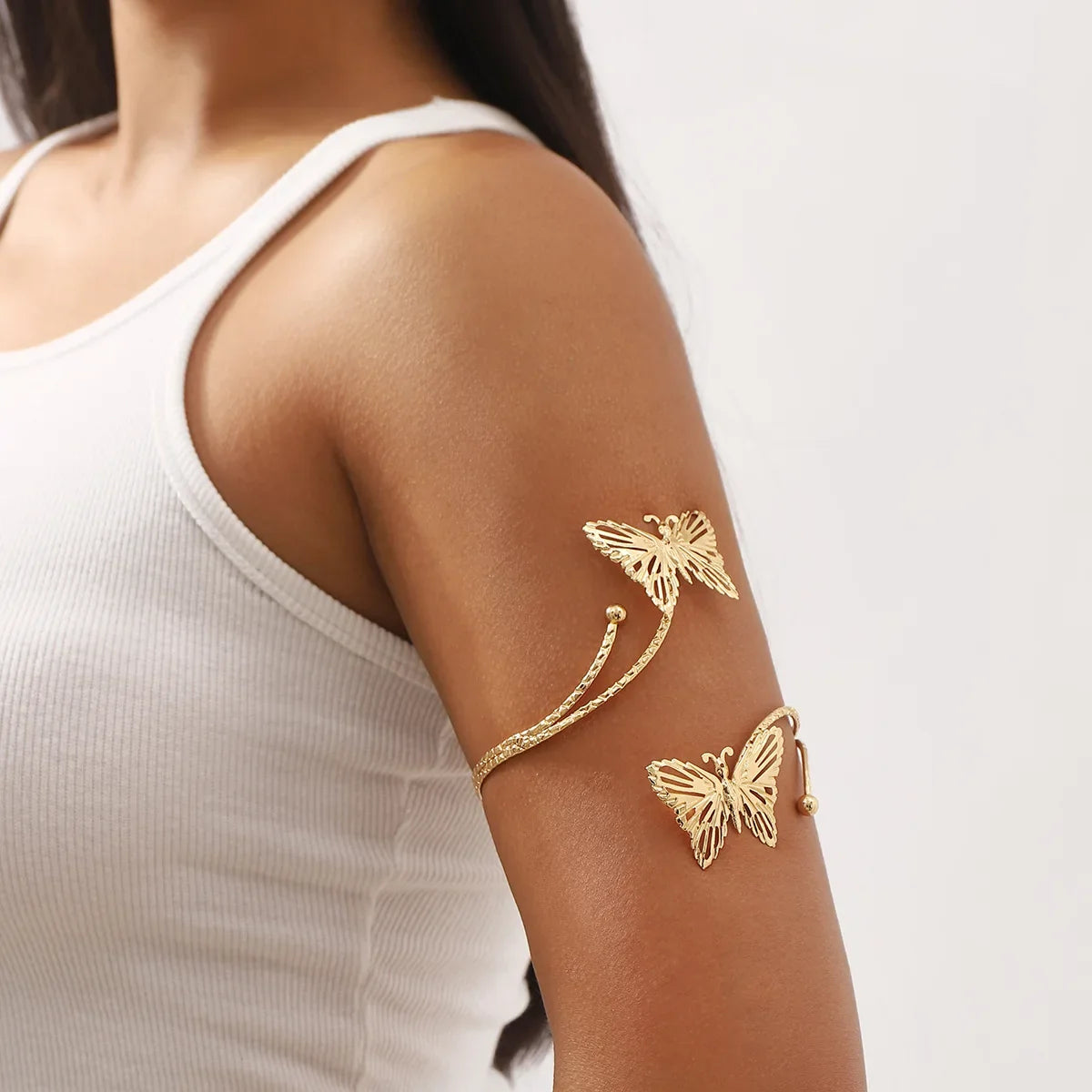 Elegant Arm Cuff Bracelet - Women's Bicep Jewelry and Upper Arm Chain Ornament