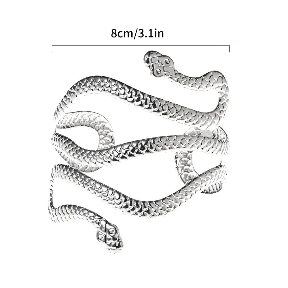 Women's Snake Arm Bracelet - Silver Arm Chain Ornament and Bicep Jewelry