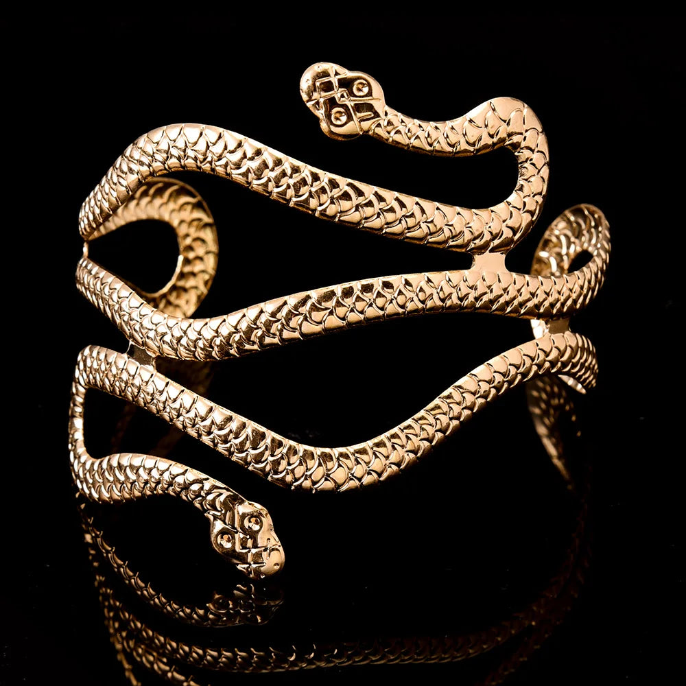 Women's Snake Arm Bracelet - Gold Arm Chain Ornament and Bicep Jewelry