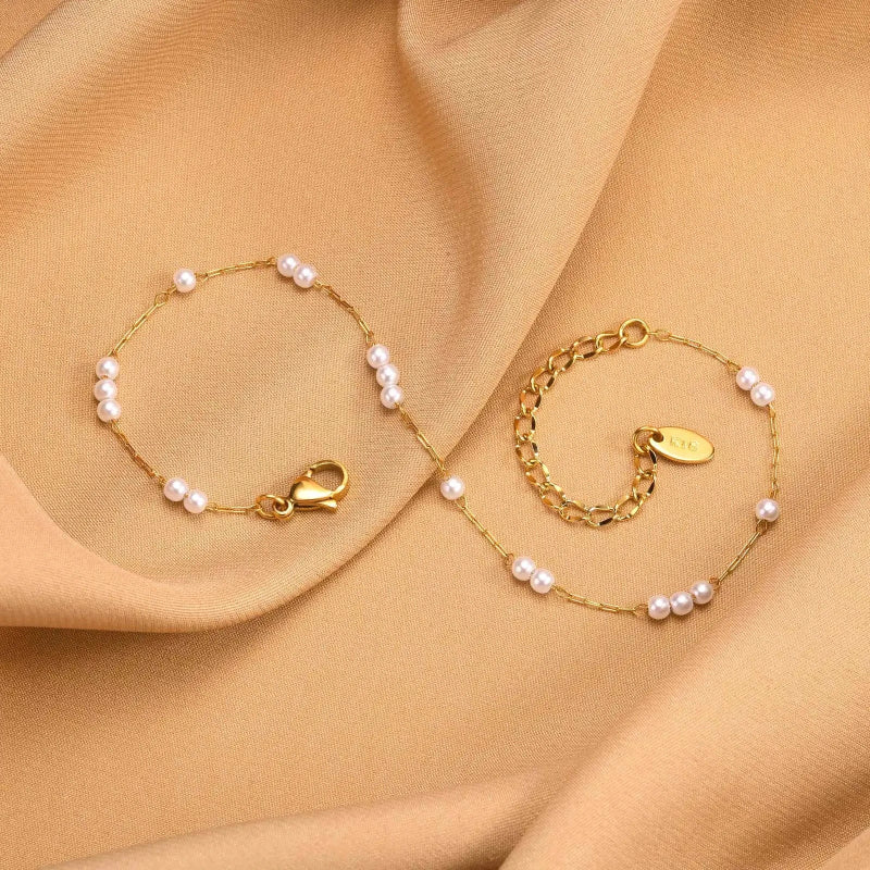 White Beaded Anklet