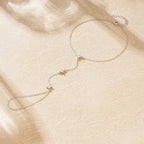 Hand Bracelet with Silver Zircon Flowers