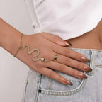 Snake Hand Chain Bracelet for Women, Hand & Finger Chain Jewelry, Gold