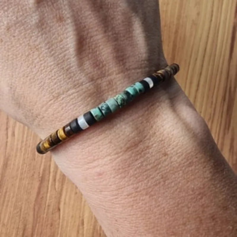 Natural Stone Protection Bracelet Tiger Eye and Amazonite