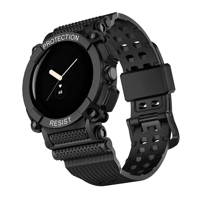 Solid Protective Smartwatch Band Google Pixel Watch 1 & 2 black