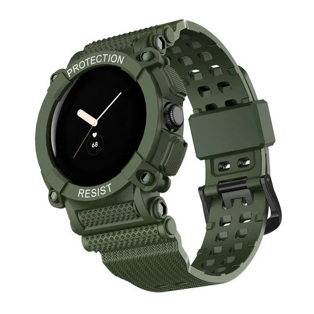 Solid Protective Smartwatch Band Google Pixel Watch 1 & 2 army green