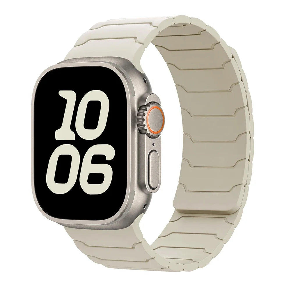 Magnetic replacement band for Apple Watch white