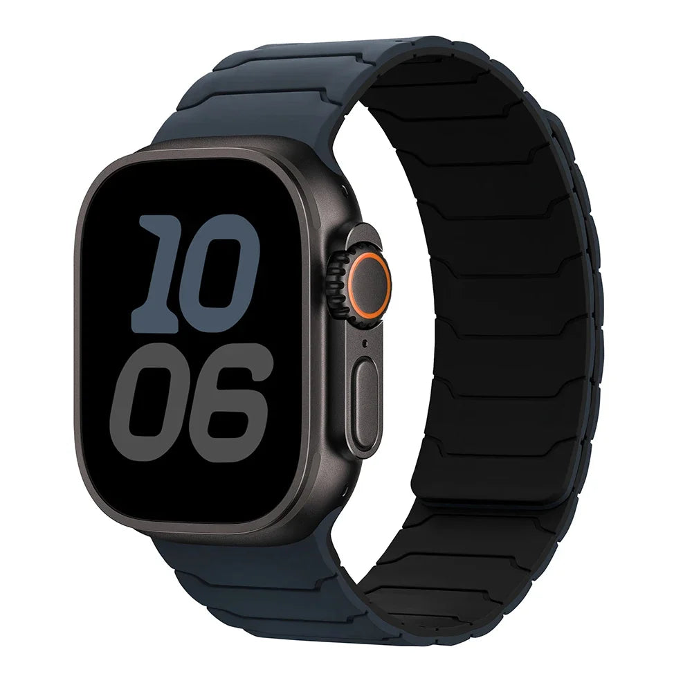 Магнитный сменный ремешок для Apple Watch, сине-черный