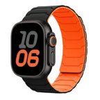 Магнитный сменный ремешок для Apple Watch, черно-оранжевый