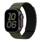 Магнитный сменный ремешок для Apple Watch, зелено-черный