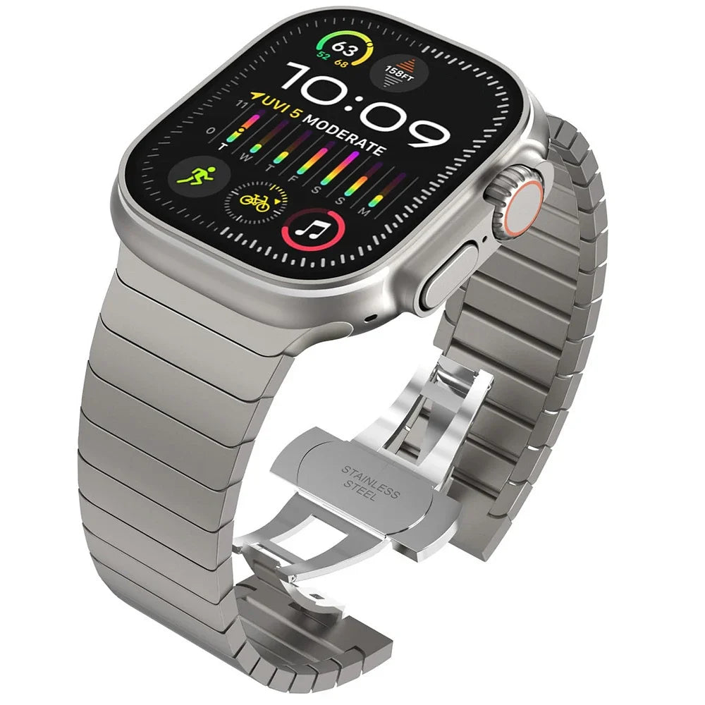 Replacement stainless steel band for Apple Watch silver
