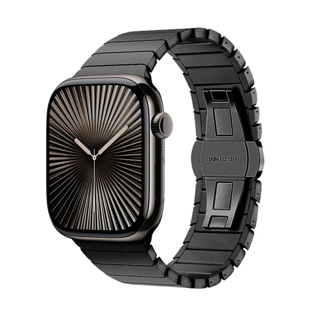 Replacement stainless steel band for Apple Watch black