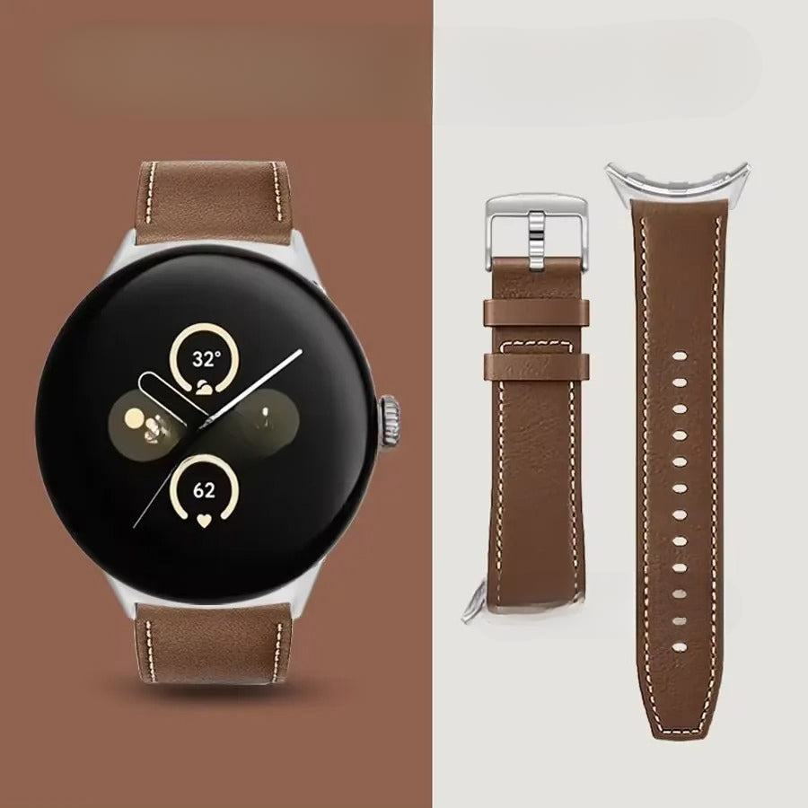 Replacement leather band for Google Pixel Watch 1, 2, 3, 4, 41mm, 45mm