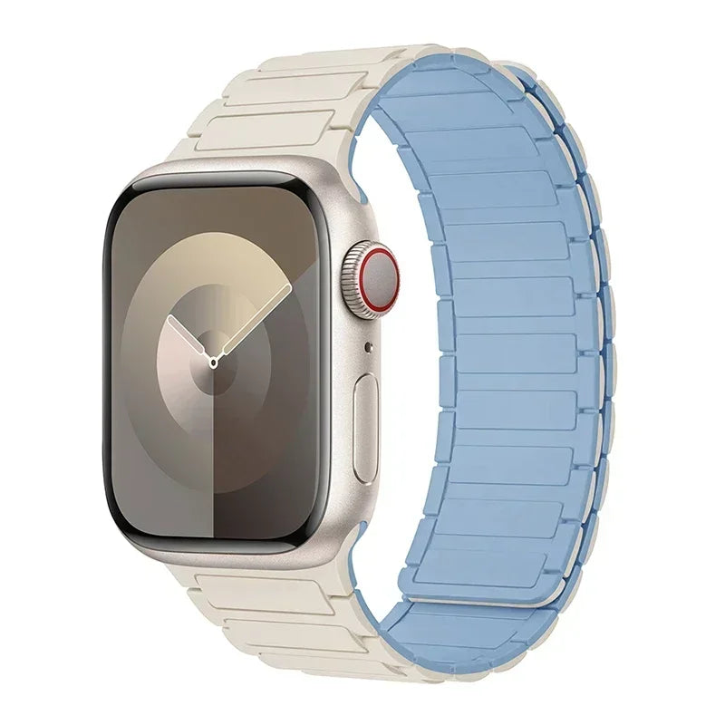 Магнитный сменный ремешок для Apple Watch бело-синий
