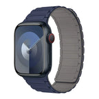 Магнитный сменный ремешок для Apple Watch сине-серый