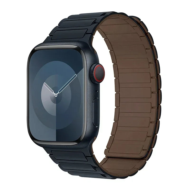 Магнитный сменный ремешок для Apple Watch зелёно-коричневый