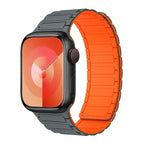 Магнитный сменный ремешок для Apple Watch серо-оранжевый