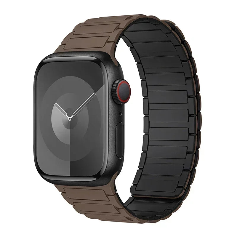 Магнитный сменный ремешок для Apple Watch коричнево-чёрный