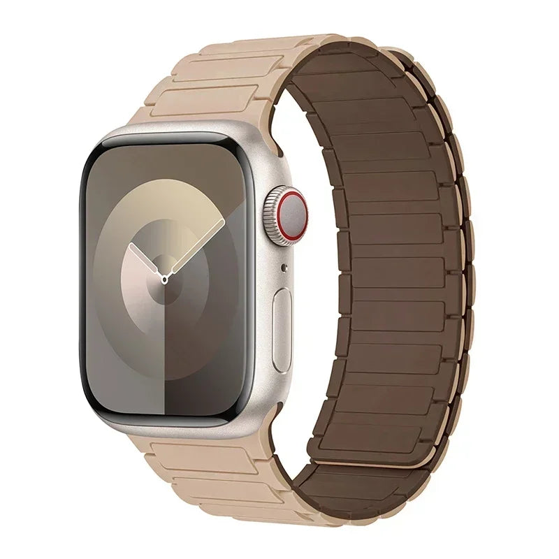 Магнитный сменный ремешок для Apple Watch бежево-коричневый
