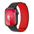Магнитный сменный ремешок для Apple Watch чёрно-красный