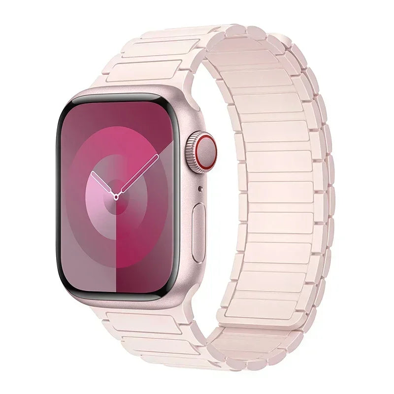 Магнитный сменный ремешок для Apple Watch розовый