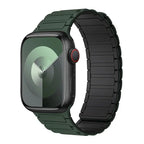 Магнитный сменный ремешок для Apple Watch зелёно-чёрный