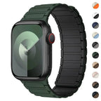 Магнитный сменный ремешок для Apple Watch зелёно-чёрный