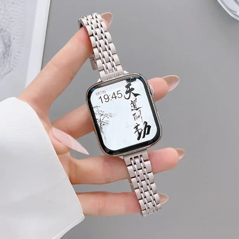 Сменный браслет для Apple Watch из нержавеющей стали, серебристый