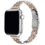 Сменный браслет для Apple Watch из нержавеющей стали, серебристо-розовое золото
