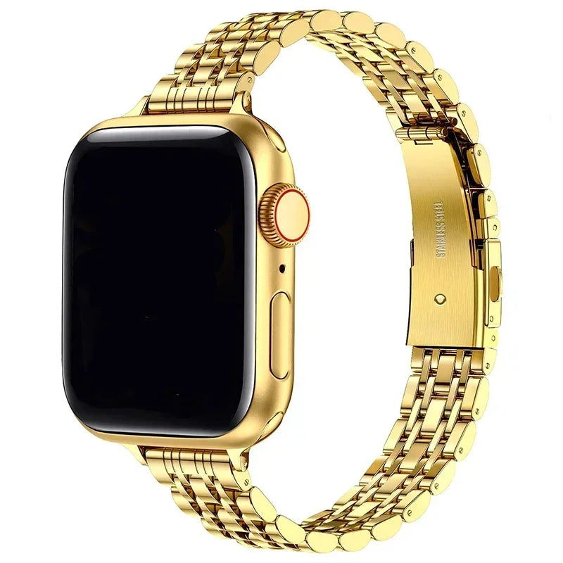Сменный браслет для Apple Watch из нержавеющей стали, золотистый